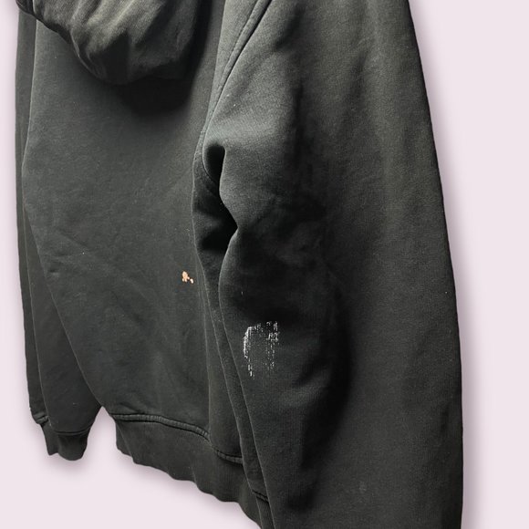 Faded Black Distressed Champion Hoodie - Size Large - Picture 7 of 10